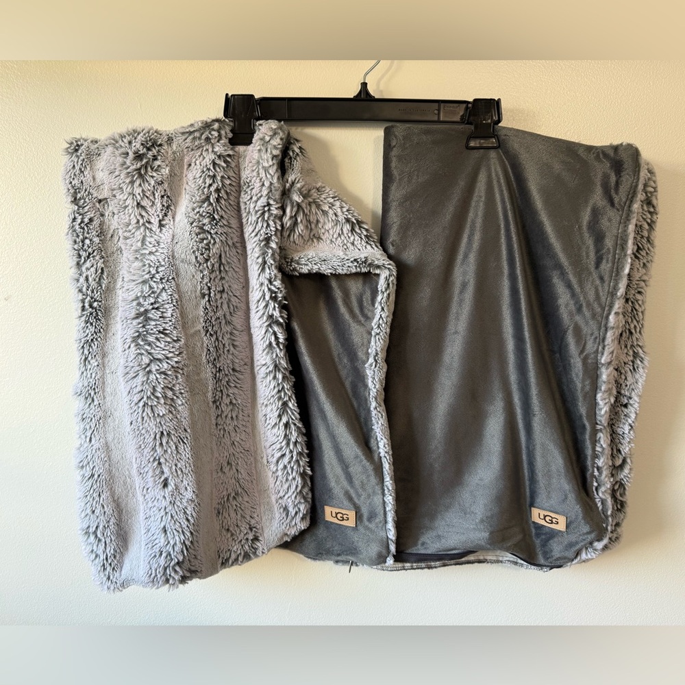UGG Charcoal Faux Fur Pillow Cases